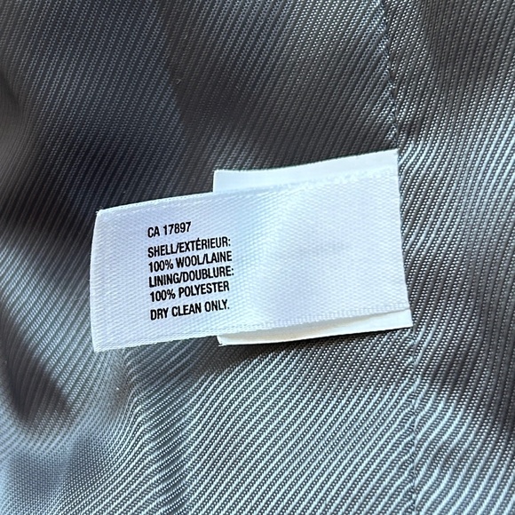 GAP 100% Wool Grey Tweed Fitted Two Button Blazer with Sewn Pockets - Picture 10 of 11